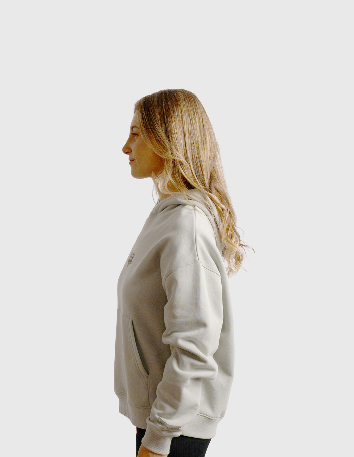 POLERON HOODIE OVERSIZE MUJER KAHA LARGO GRIS WAKA