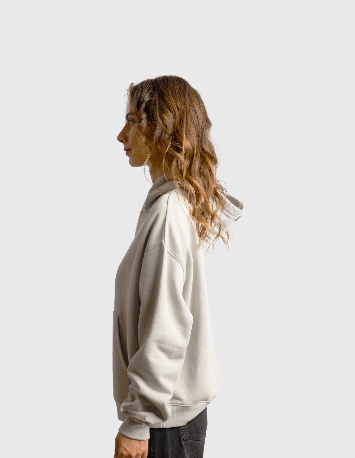 POLERON HOODIE OVERSIZE MUJER TOA CORTO GRIS WAKA