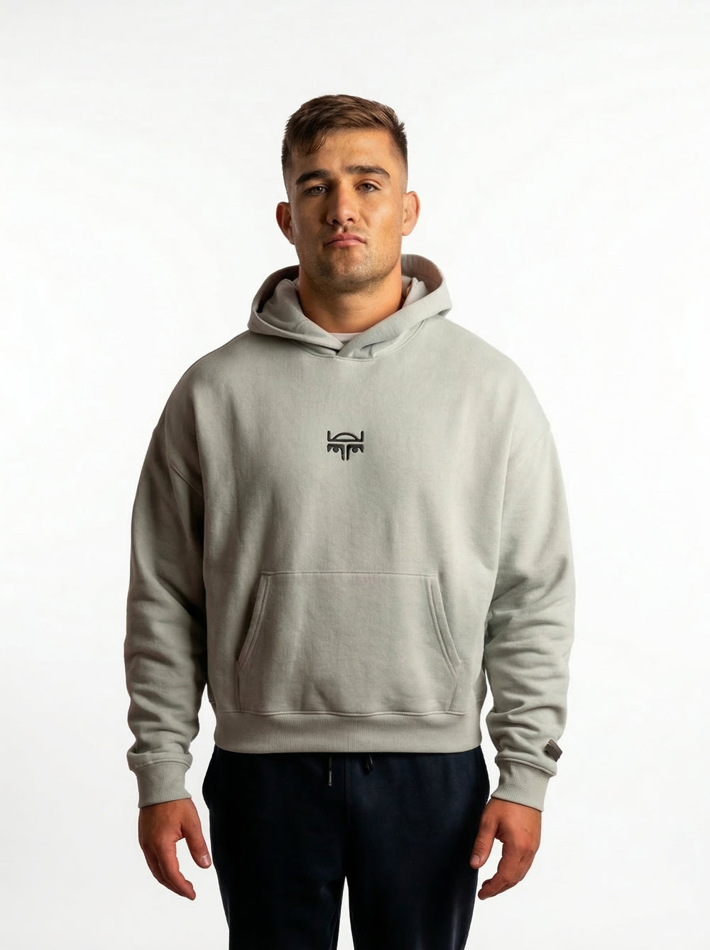 POLERON HOODIE OVERSIZE HOMBRE TOA CORTO GRIS WAKA