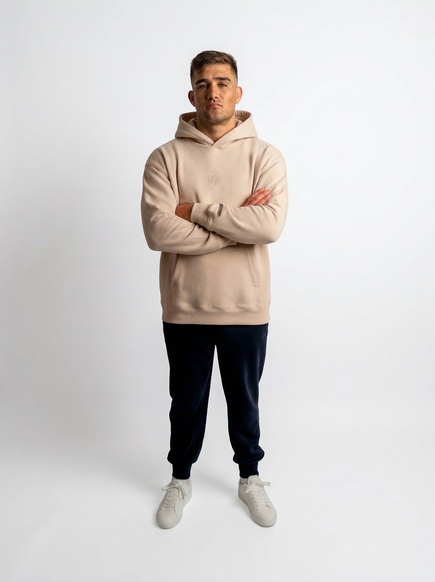 POLERON HOODIE OVERSIZE HOMBRE KAHA LARGO BEIGE WAKA