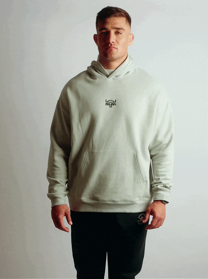 POLERON HOODIE OVERSIZE HOMBRE TOA CORTO GRIS WAKA