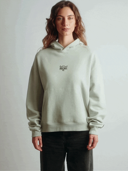 POLERON HOODIE OVERSIZE MUJER TOA CORTO GRIS WAKA