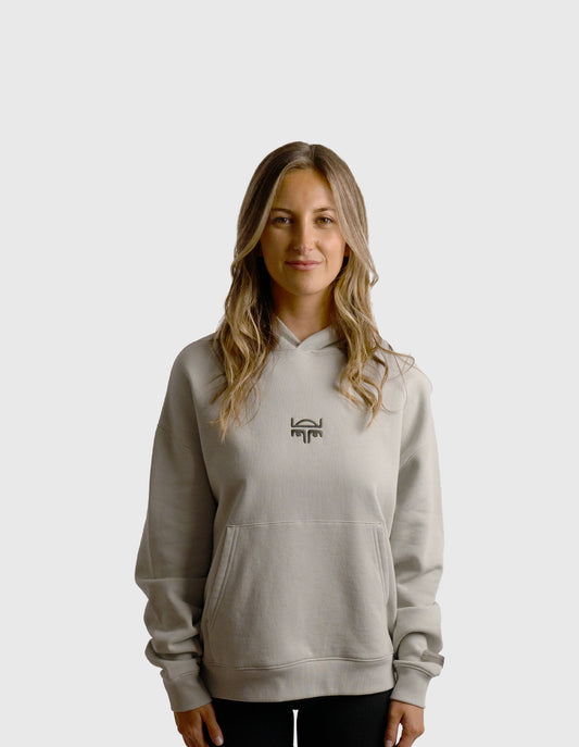 POLERON HOODIE OVERSIZE MUJER KAHA LARGO GRIS WAKA