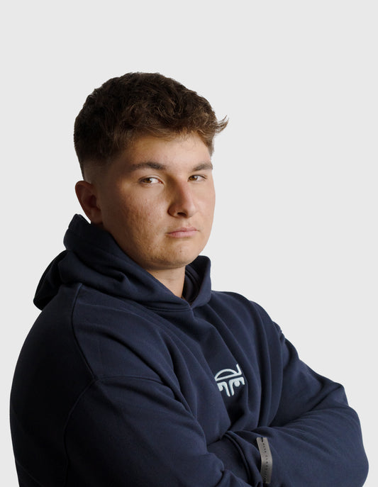 POLERON HOODIE OVERSIZE HOMBRE KAHA CORTO AZUL MARINO WAKA