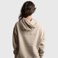 POLERON HOODIE OVERSIZE MUJER KAHA LARGO BEIGE WAKA