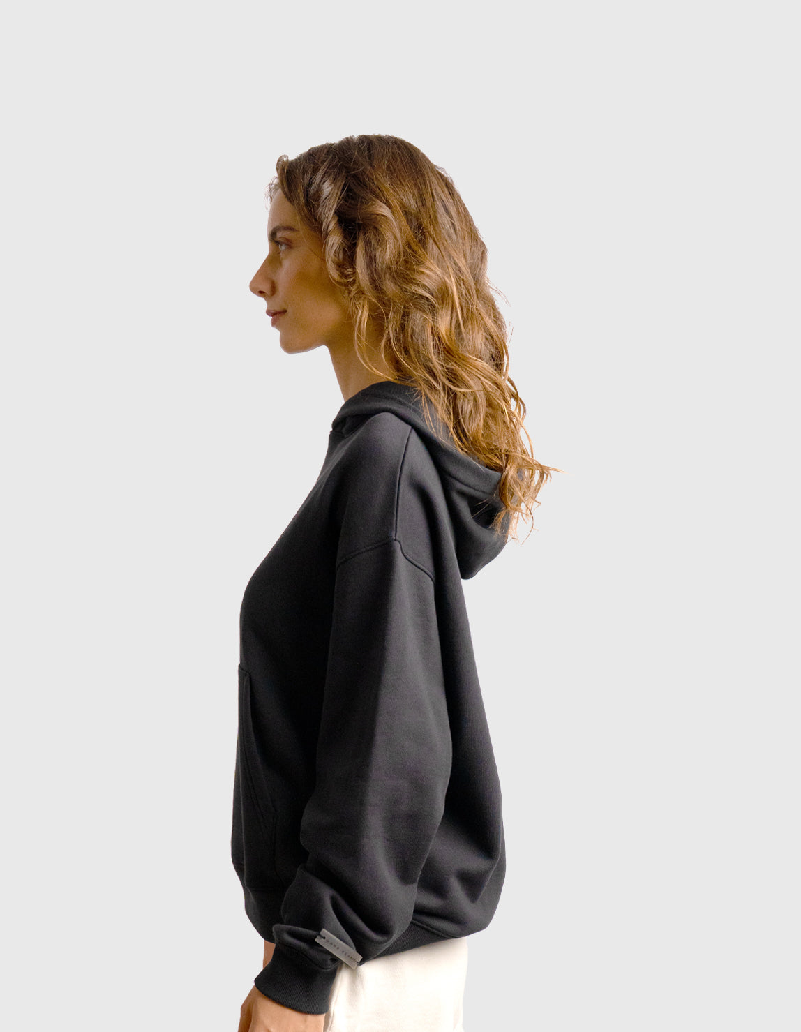POLERON HOODIE OVERSIZE MUJER TOA CORTO NEGRO WAKA