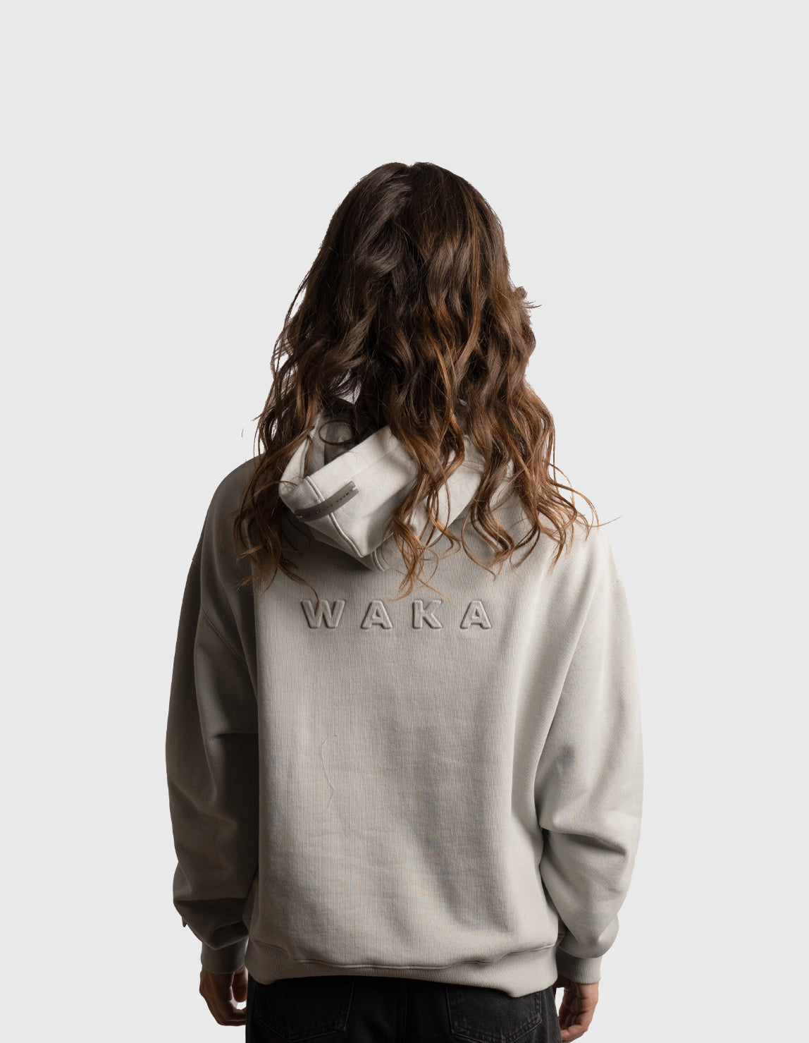 POLERON HOODIE OVERSIZE MUJER TOA CORTO GRIS WAKA