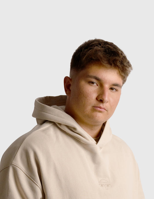 POLERON HOODIE OVERSIZE HOMBRE TOA CORTO BEIGE WAKA