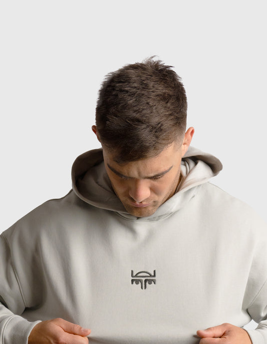 POLERON HOODIE OVERSIZE HOMBRE KAHA LARGO GRIS WAKA