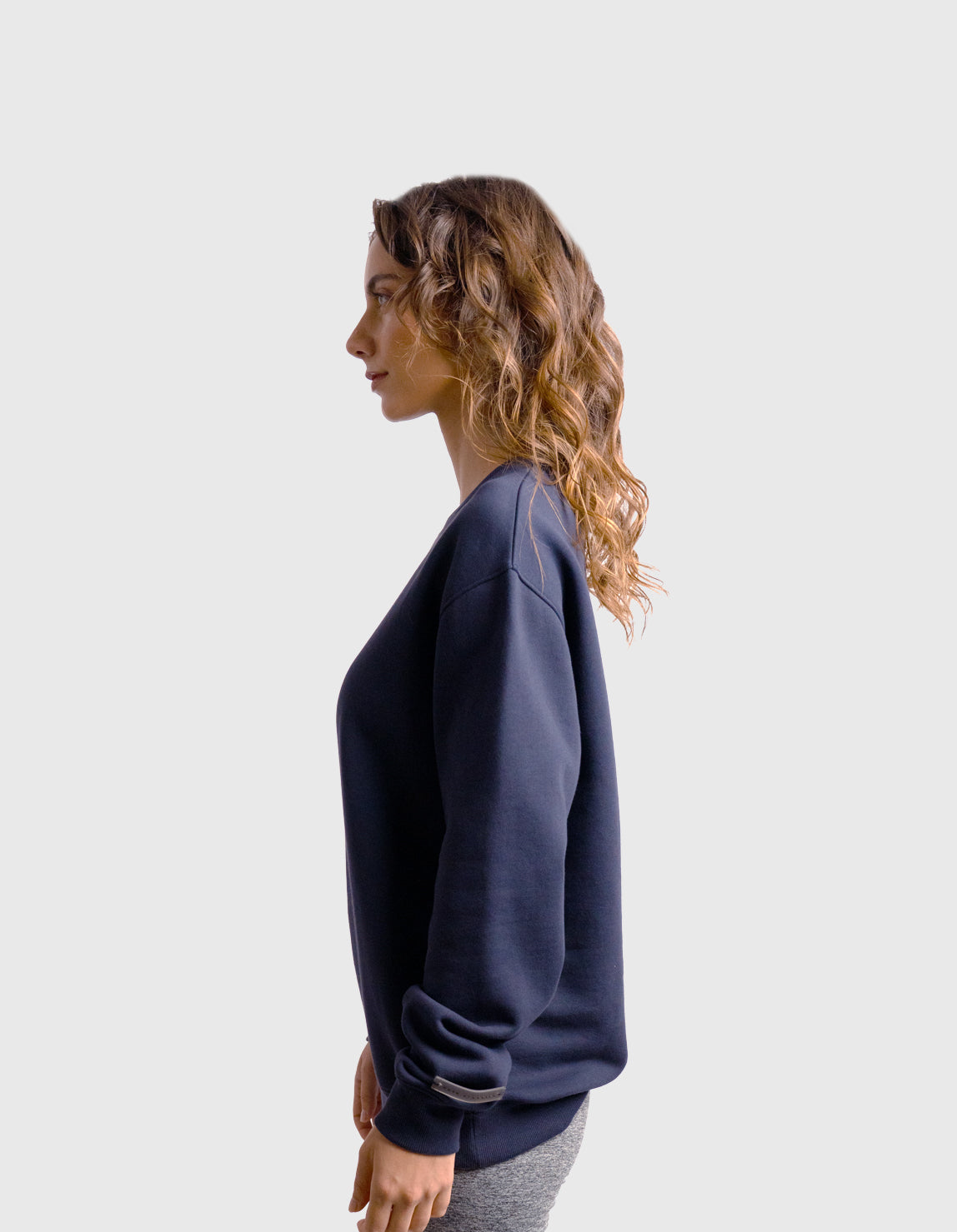 POLERON CREWNECK OVERSIZE MUJER TAPU REGULAR AZUL MARINO WAKA