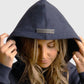 POLERON HOODIE OVERSIZE MUJER KAHA LARGO AZUL MARINO WAKA