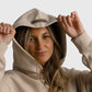 POLERON HOODIE OVERSIZE MUJER TOA CORTO BEIGE WAKA