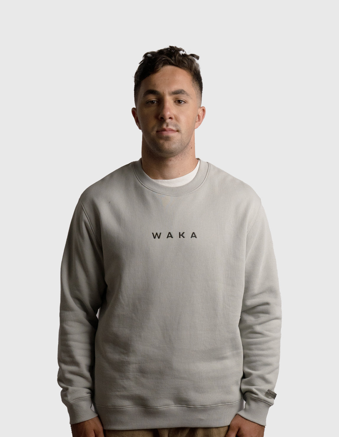POLERON CREWNECK OVERSIZE HOMBRE TAPU REGULAR GRIS WAKA