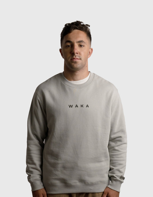 POLERON CREWNECK OVERSIZE HOMBRE TAPU REGULAR GRIS WAKA