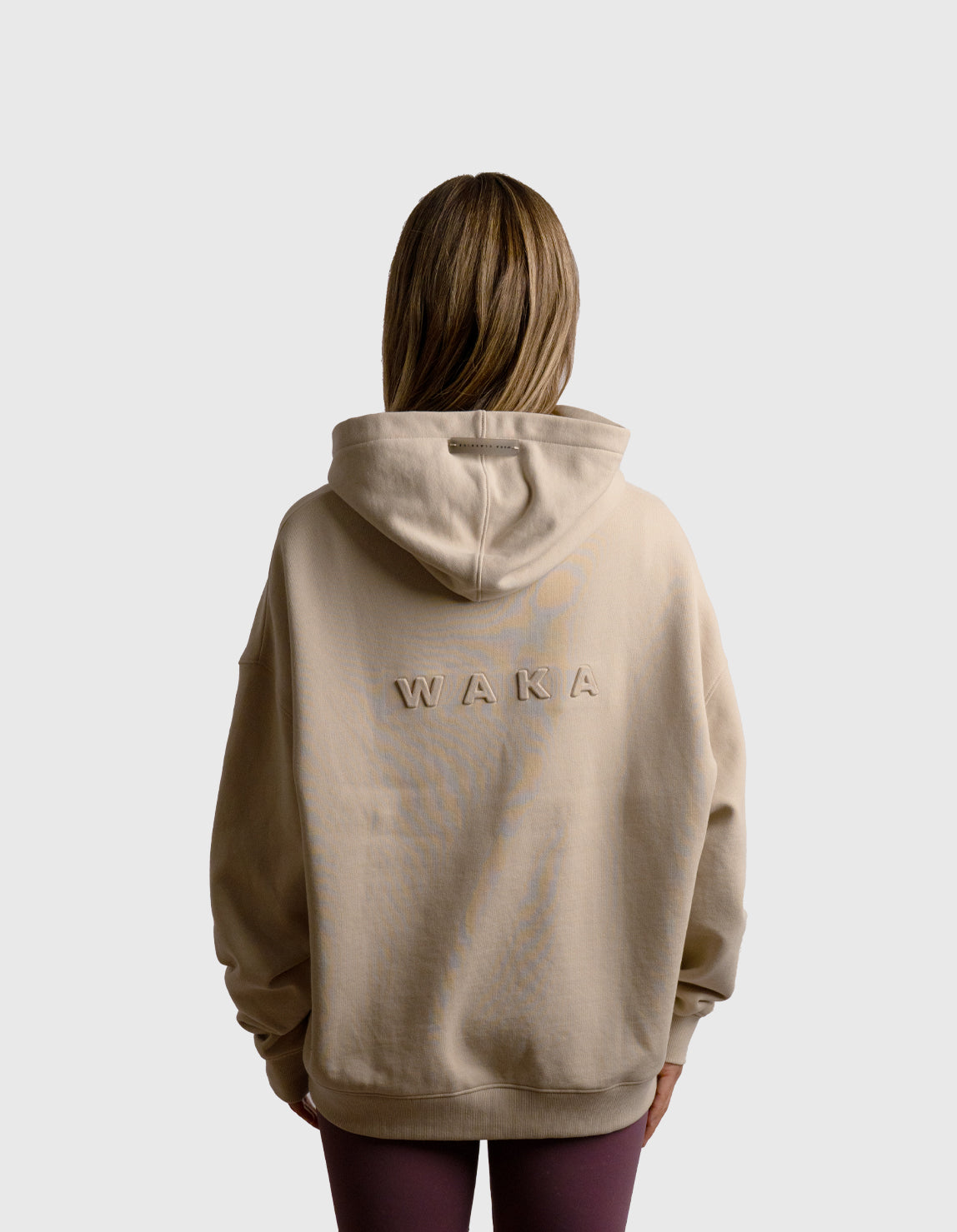 POLERON HOODIE OVERSIZE MUJER TOA CORTO BEIGE WAKA