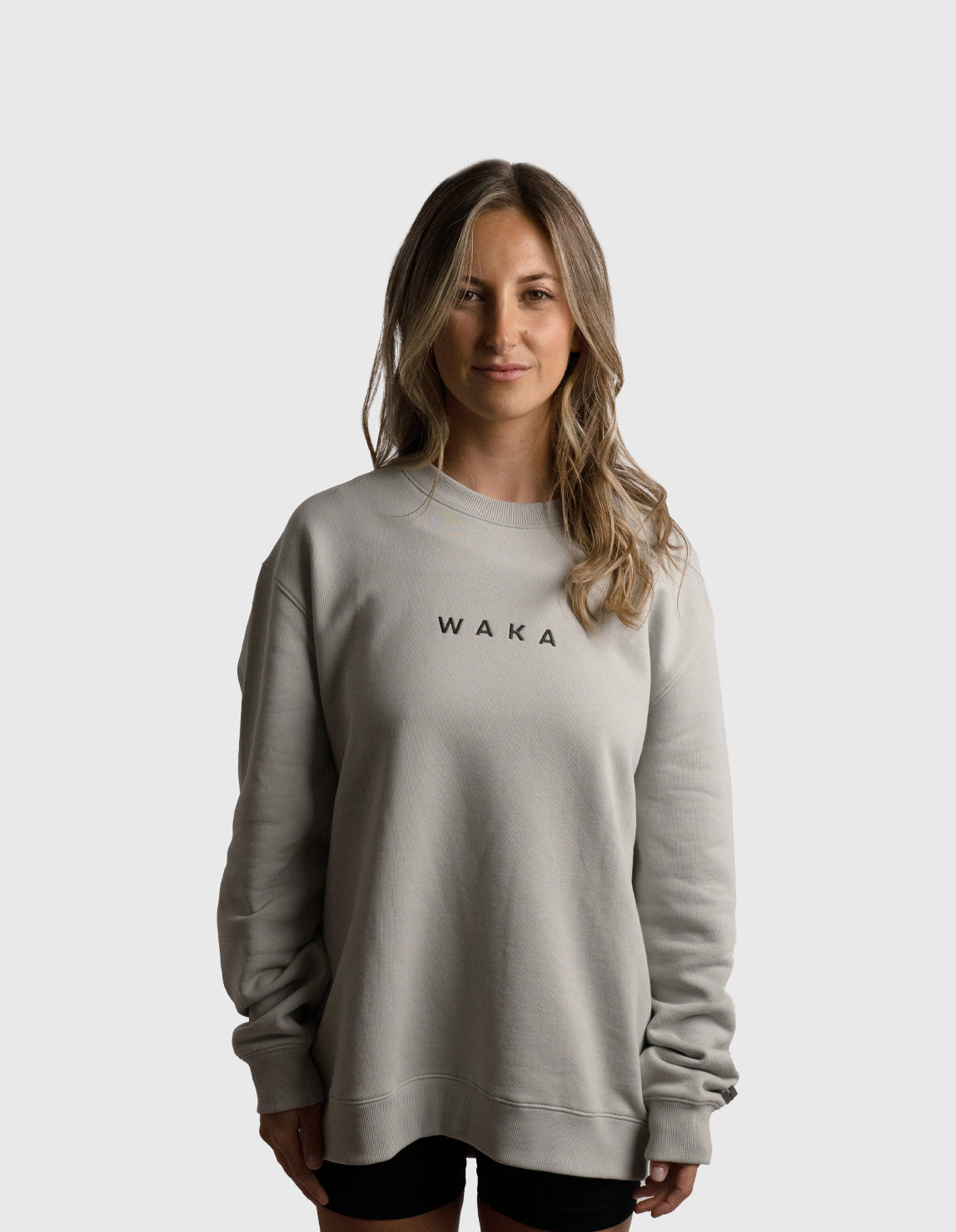 POLERON CREWNECK OVERSIZE MUJER TAPU REGULAR GRIS WAKA