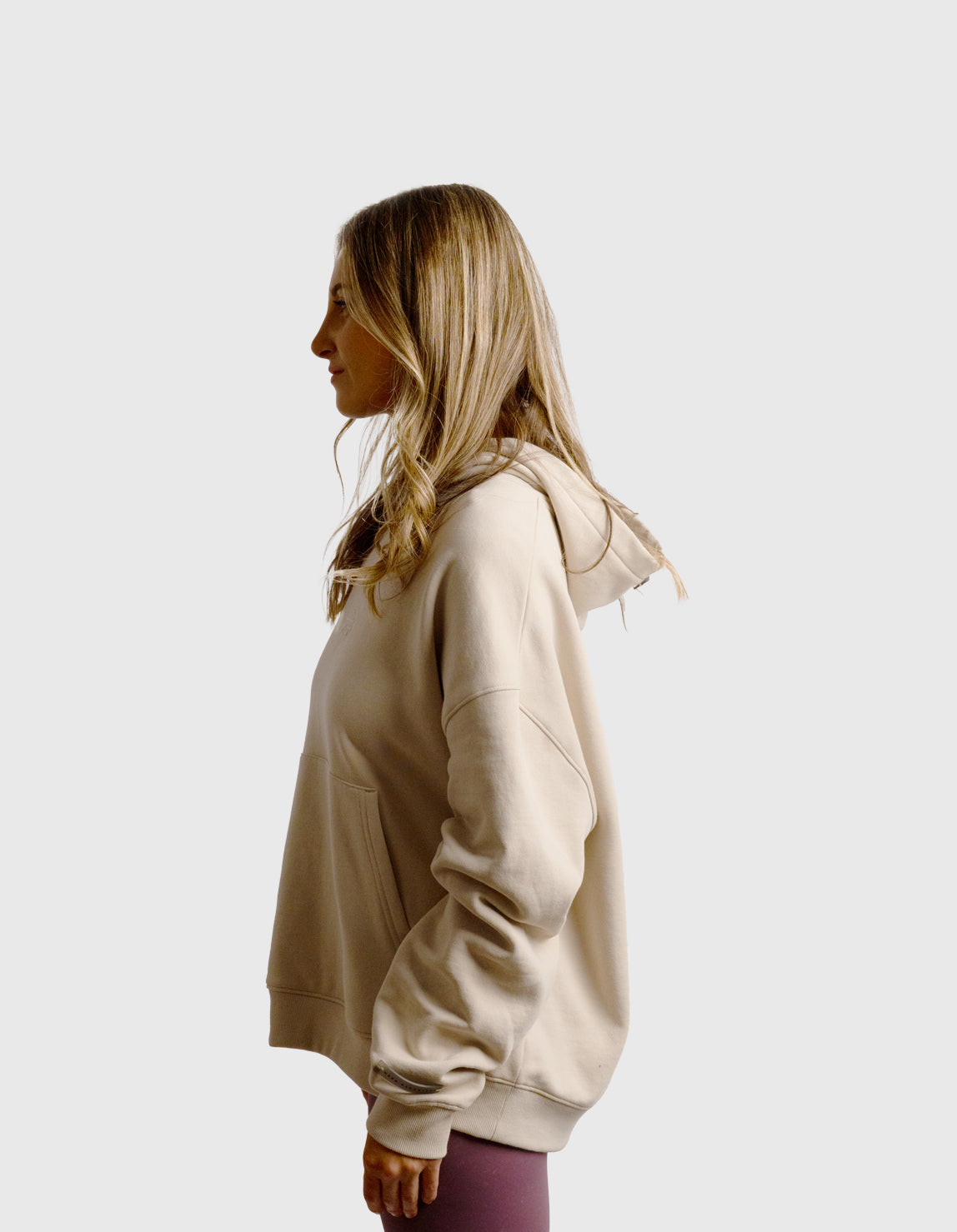 POLERON HOODIE OVERSIZE MUJER TOA CORTO BEIGE WAKA
