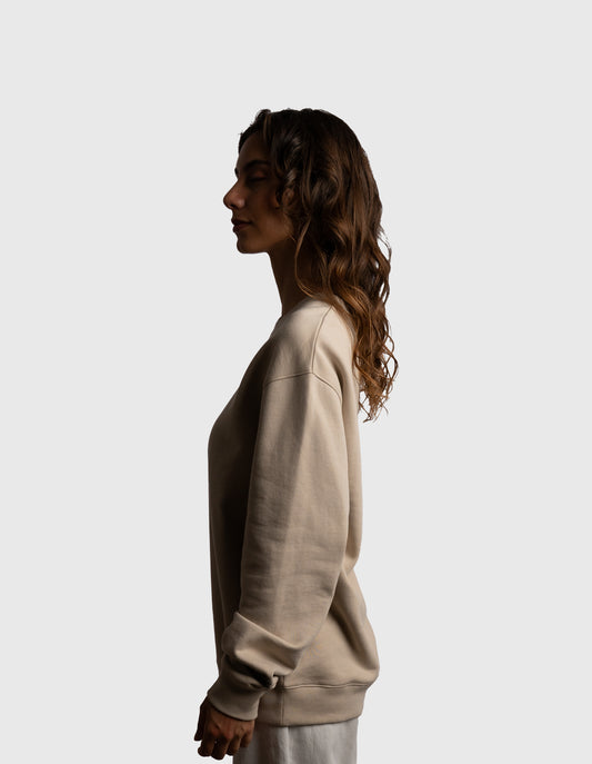 POLERON CREWNECK OVERSIZE MUJER TAPU REGULAR BEIGE WAKA