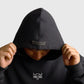 POLERON HOODIE OVERSIZE HOMBRE KAHA LARGO NEGRO WAKA