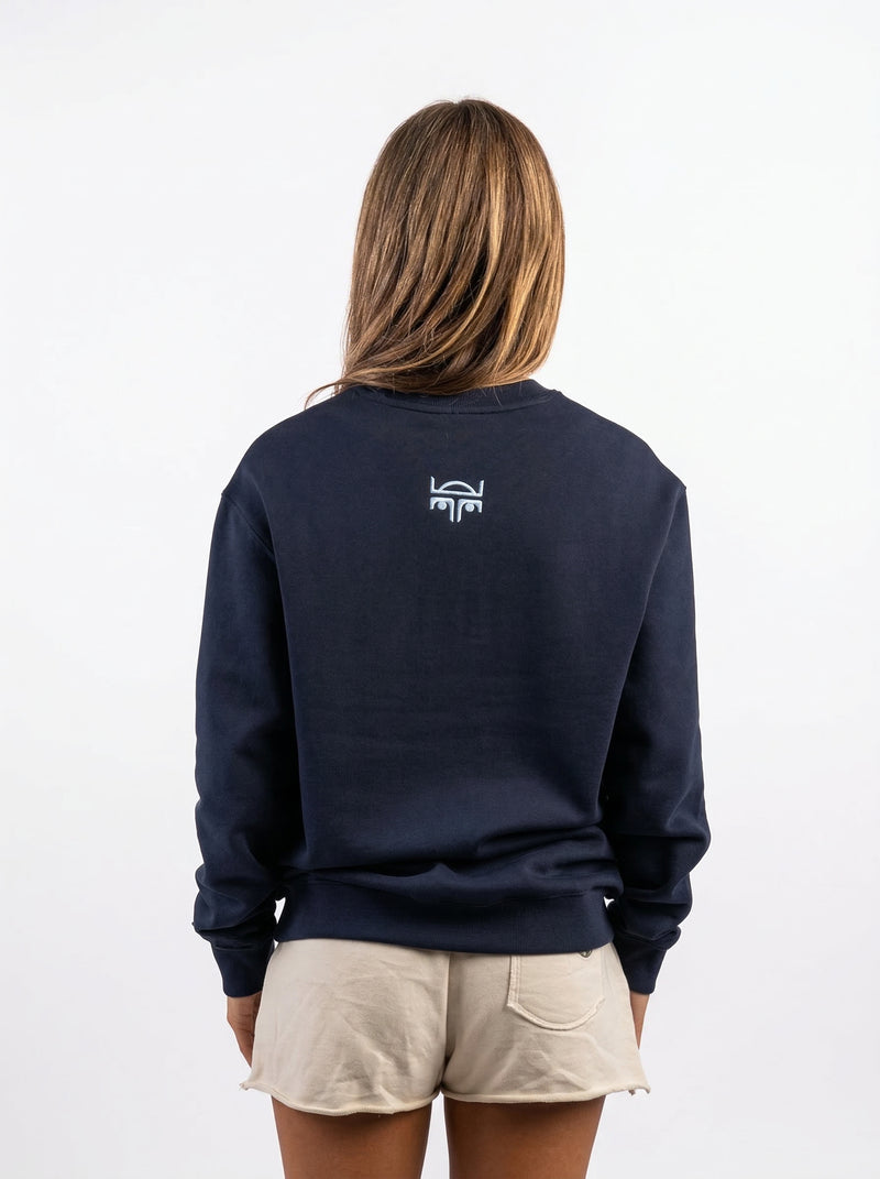 POLERON CREWNECK REGULAR MUJER TAPU AZUL MARINO WAKA