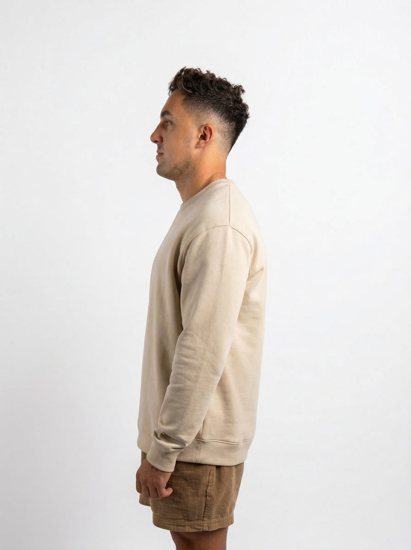 POLERON CREWNECK REGULAR HOMBRE TAPU BEIGE WAKA