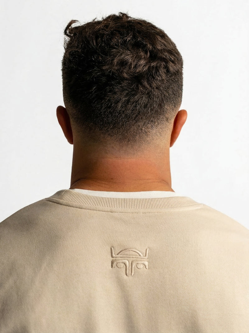 POLERON CREWNECK REGULAR HOMBRE TAPU BEIGE WAKA
