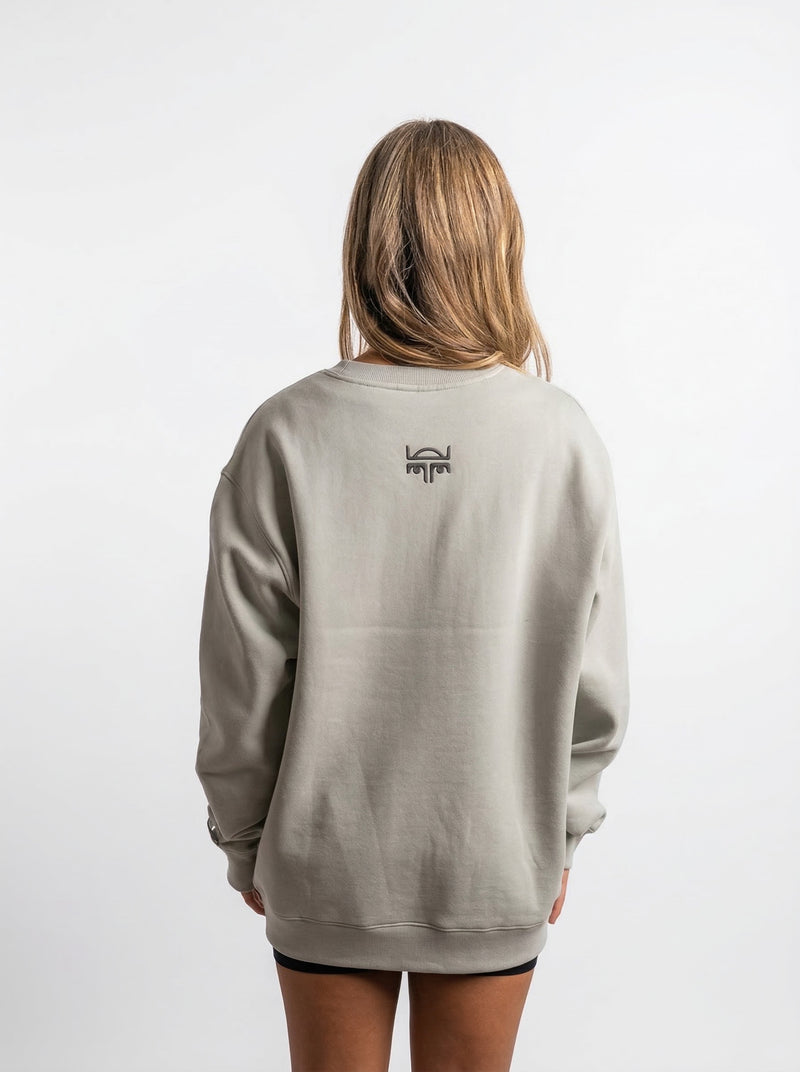 POLERON CREWNECK REGULAR MUJER TAPU GRIS WAKA