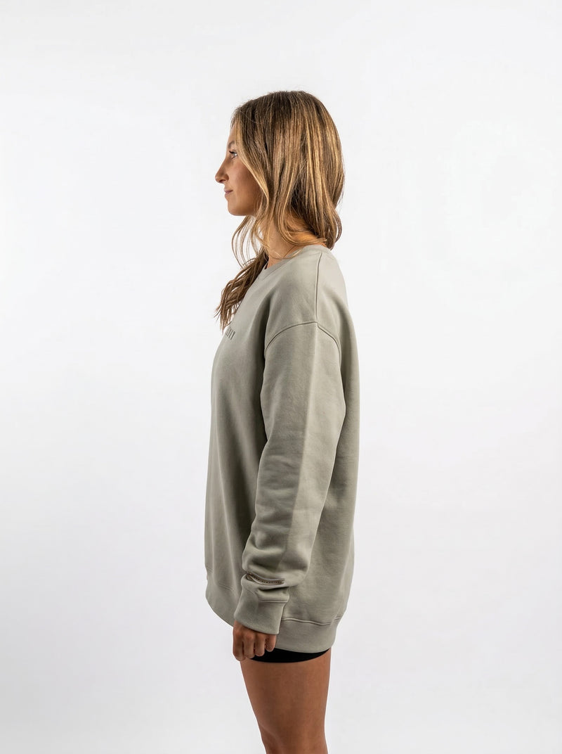 POLERON CREWNECK REGULAR MUJER TAPU GRIS WAKA