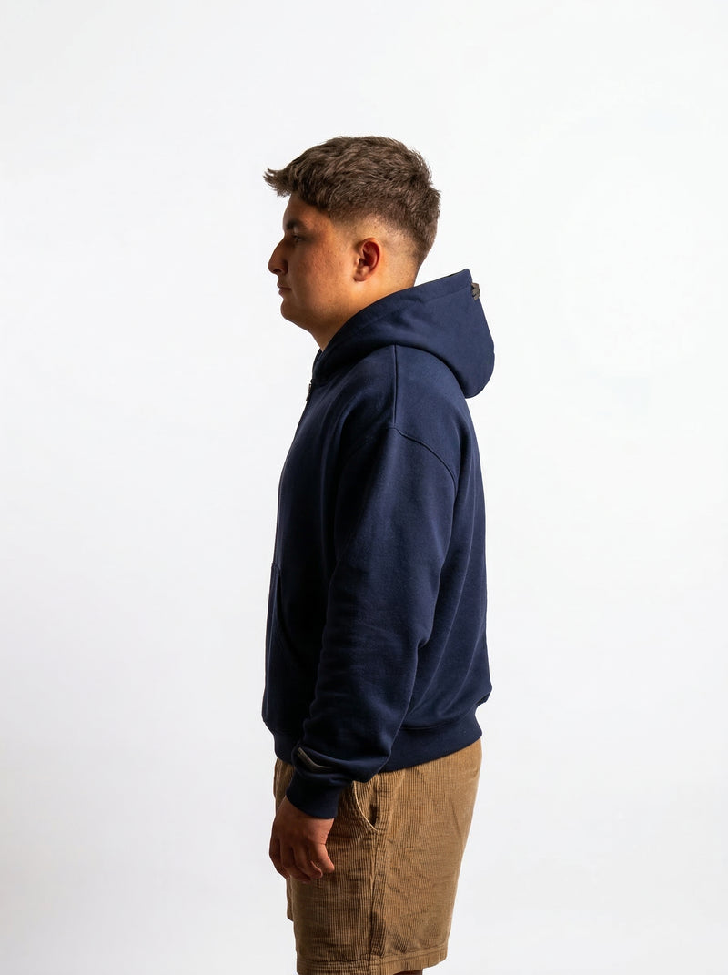 POLERON HOODIE OVERSIZE HOMBRE KAHA CORTO AZUL MARINO WAKA
