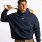 POLERON HOODIE OVERSIZE HOMBRE KAHA CORTO AZUL MARINO WAKA