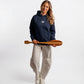 POLERON HOODIE OVERSIZE MUJER KAHA CORTO AZUL MARINO WAKA