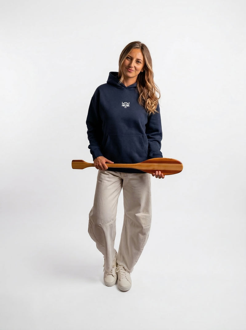 POLERON HOODIE OVERSIZE MUJER KAHA CORTO AZUL MARINO WAKA