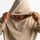 POLERON HOODIE OVERSIZE HOMBRE TOA CORTO BEIGE WAKA