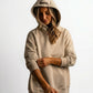 POLERON HOODIE OVERSIZE MUJER TOA CORTO BEIGE WAKA