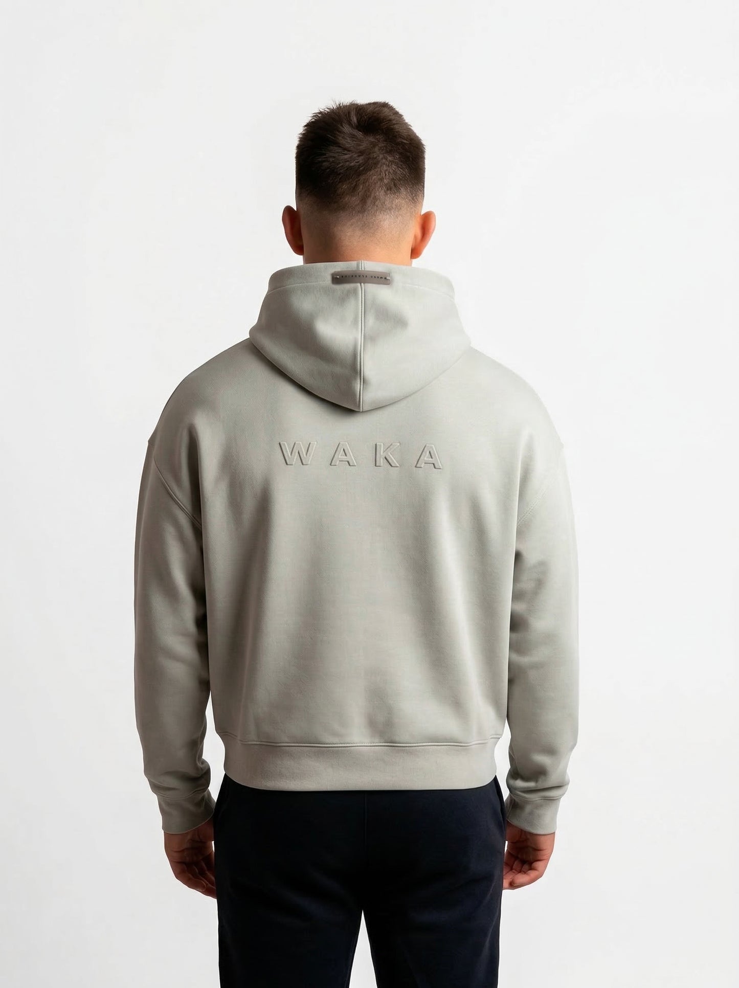 POLERON HOODIE OVERSIZE HOMBRE TOA CORTO GRIS WAKA
