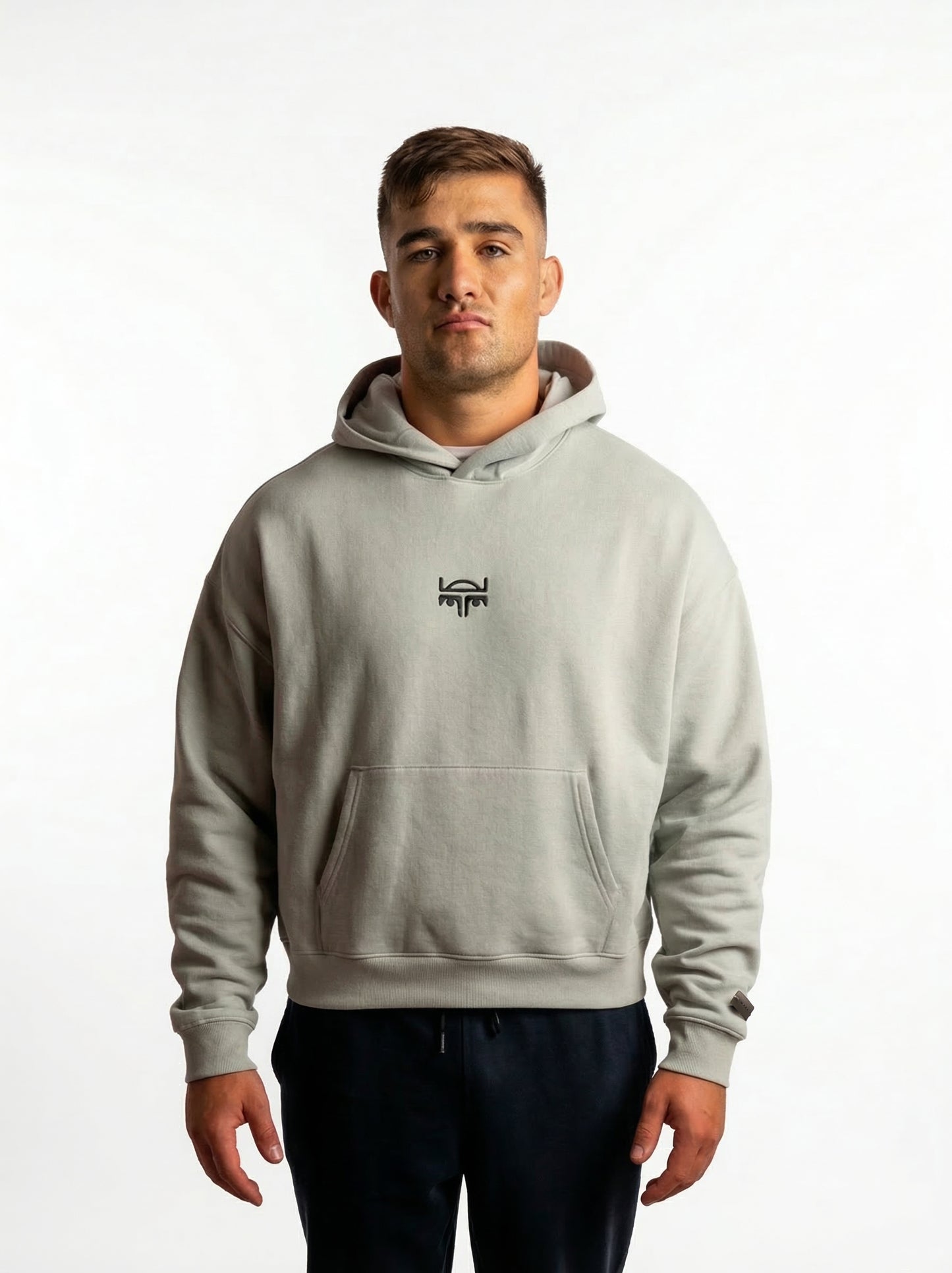 POLERON HOODIE OVERSIZE HOMBRE TOA CORTO GRIS WAKA
