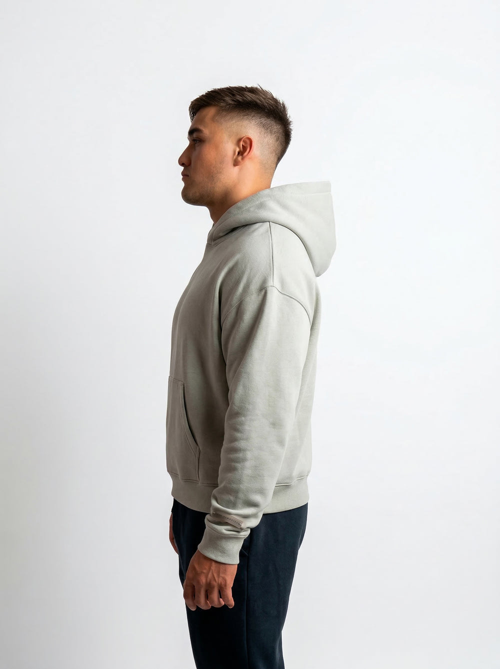 POLERON HOODIE OVERSIZE HOMBRE TOA CORTO GRIS WAKA