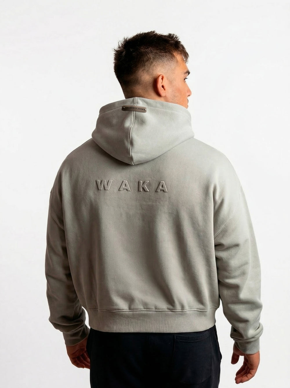 POLERON HOODIE OVERSIZE HOMBRE TOA CORTO GRIS WAKA