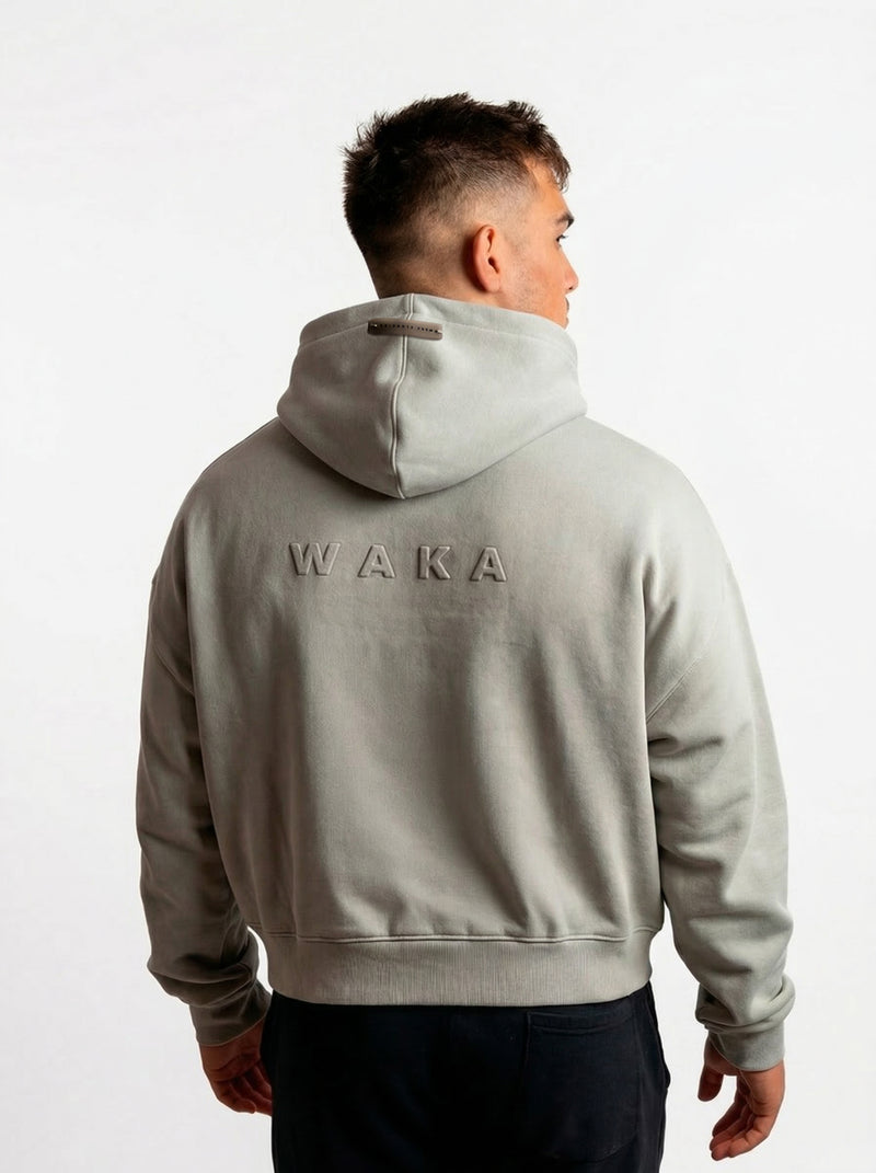 POLERON HOODIE OVERSIZE HOMBRE TOA CORTO GRIS WAKA