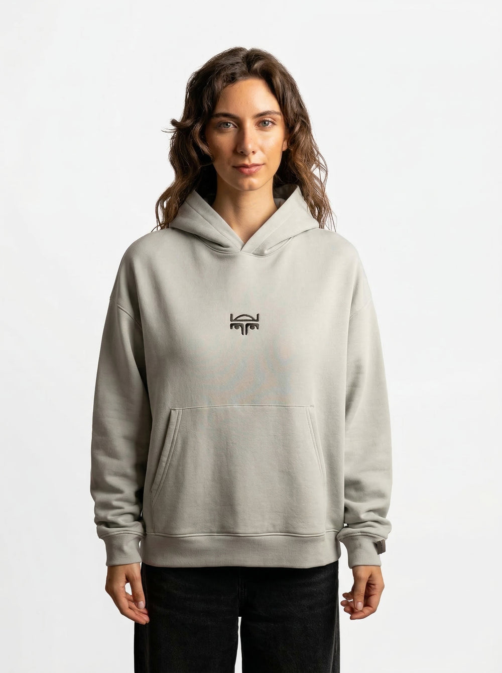 POLERON HOODIE OVERSIZE MUJER TOA CORTO GRIS WAKA