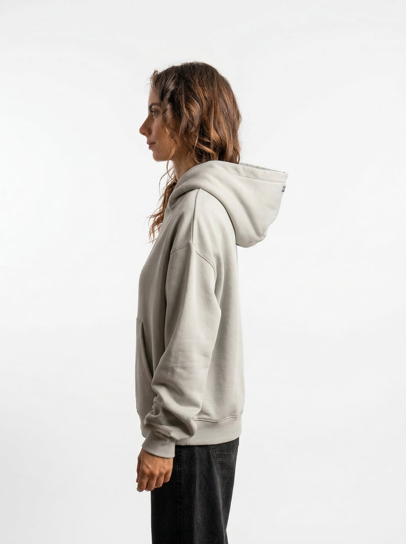 POLERON HOODIE OVERSIZE MUJER TOA CORTO GRIS WAKA