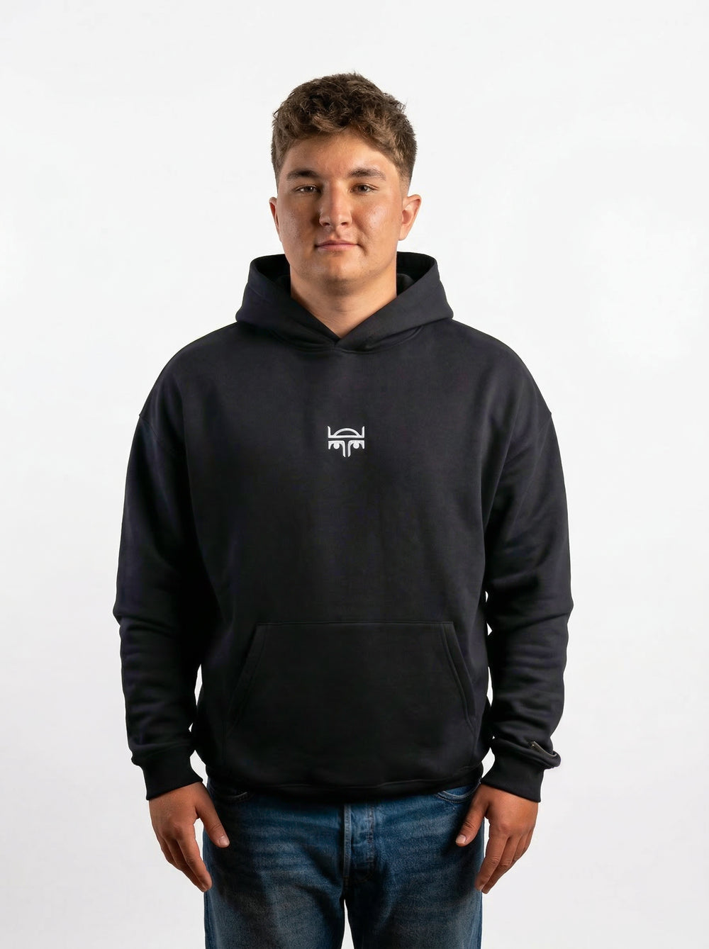 POLERON HOODIE OVERSIZE HOMBRE TOA CORTO NEGRO WAKA