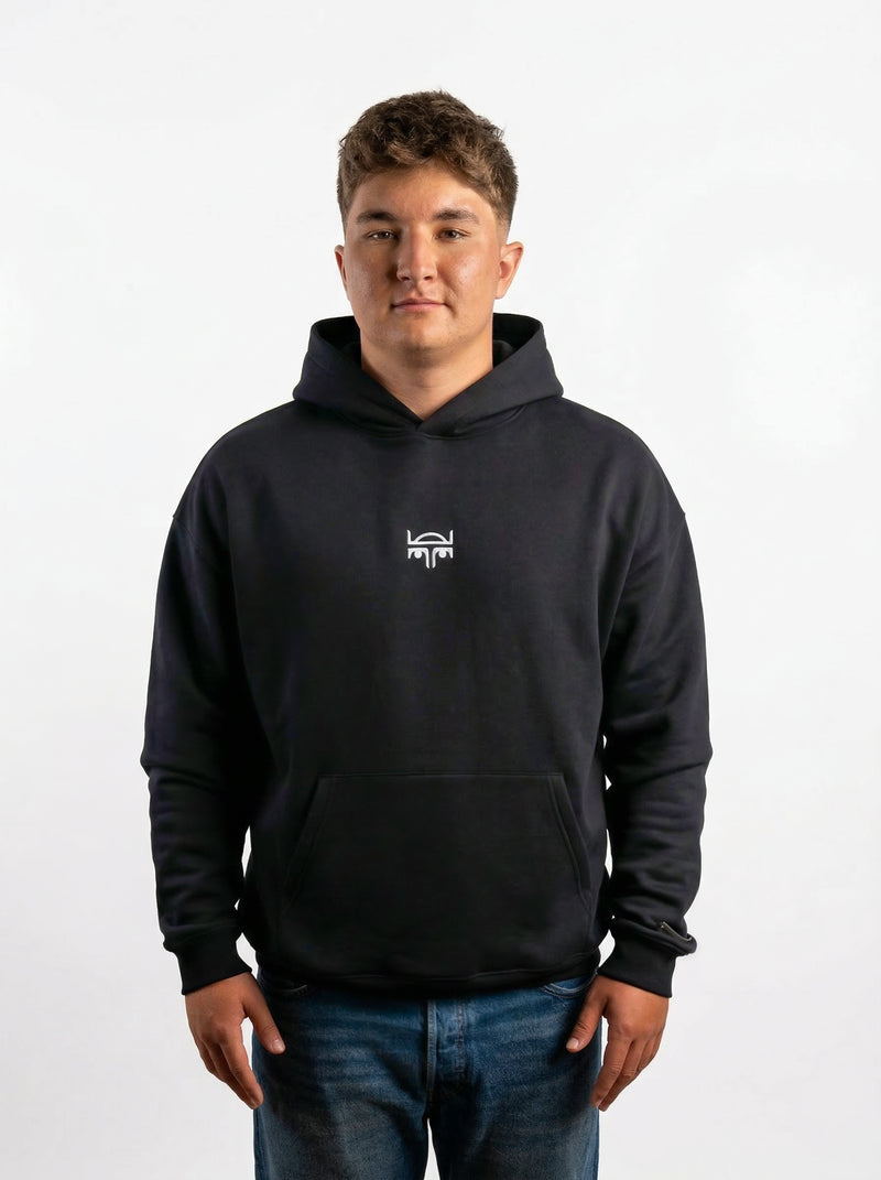 POLERON HOODIE OVERSIZE HOMBRE TOA CORTO NEGRO WAKA