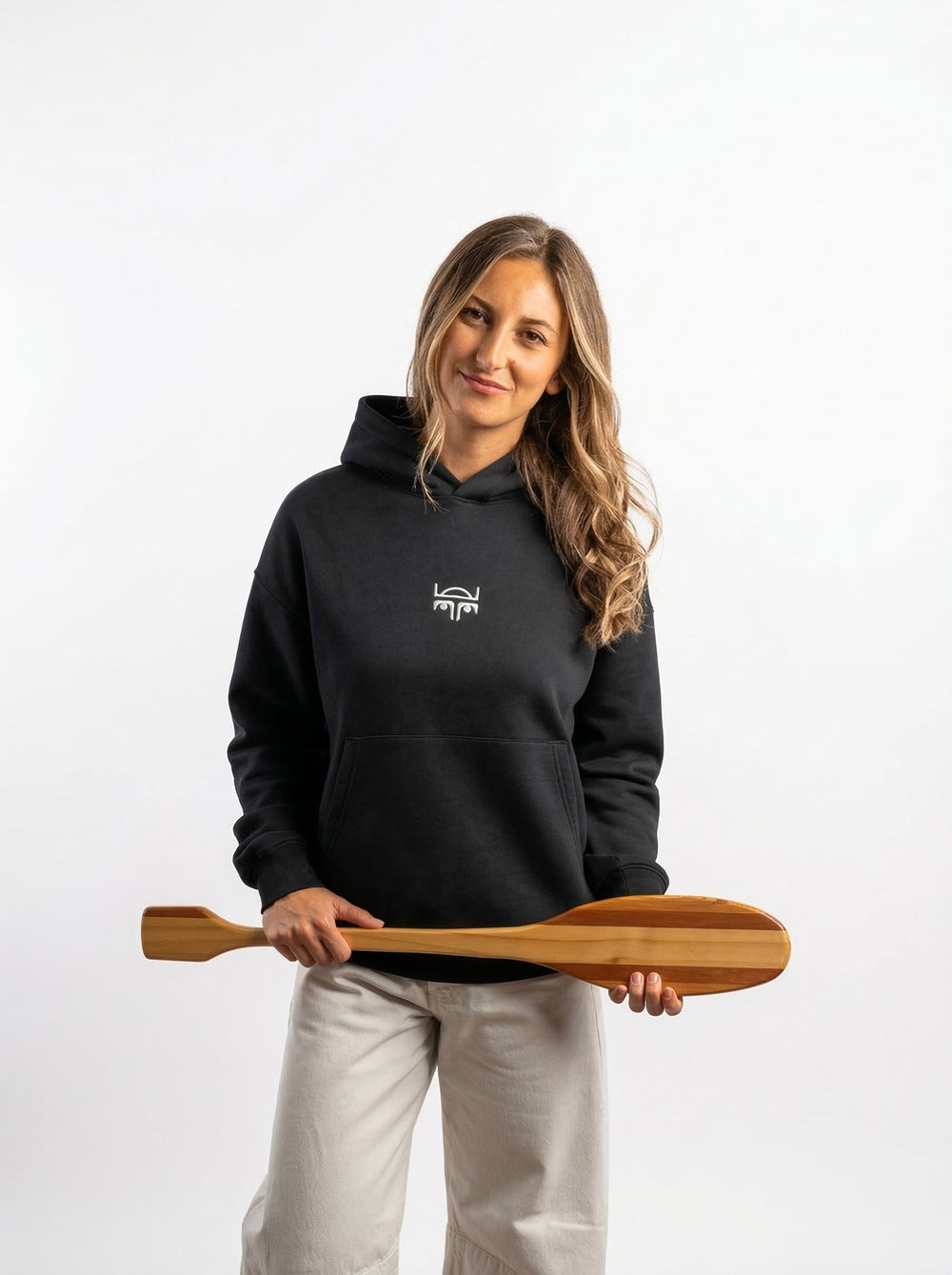 POLERON HOODIE OVERSIZE MUJER TOA CORTO NEGRO WAKA