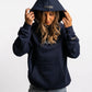 POLERON HOODIE OVERSIZE MUJER KAHA LARGO AZUL MARINO WAKA