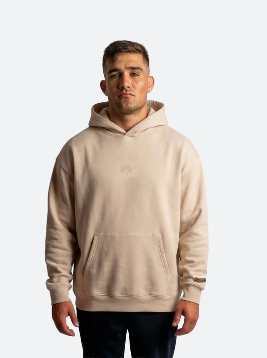 POLERON HOODIE OVERSIZE HOMBRE KAHA LARGO BEIGE WAKA