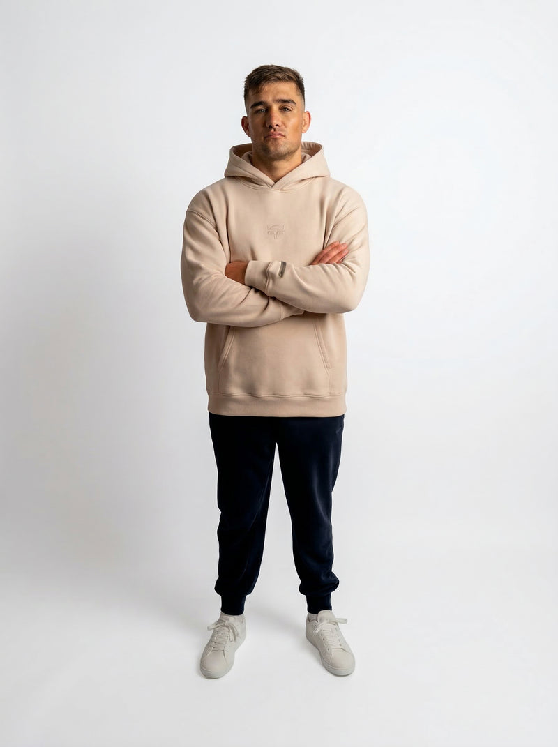 POLERON HOODIE OVERSIZE HOMBRE KAHA LARGO BEIGE WAKA