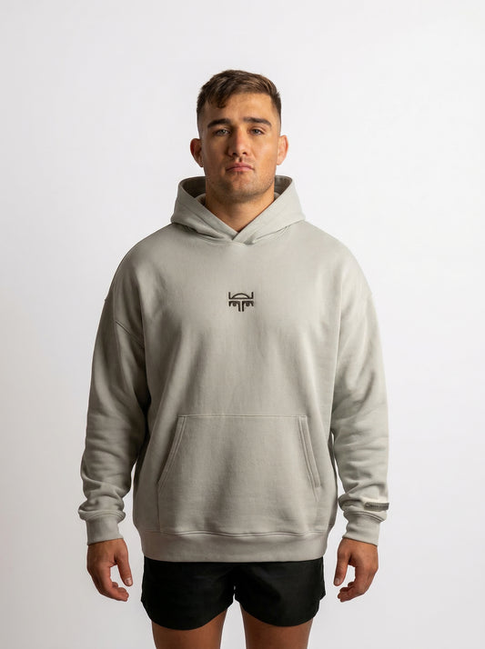 POLERON HOODIE OVERSIZE HOMBRE KAHA LARGO GRIS WAKA