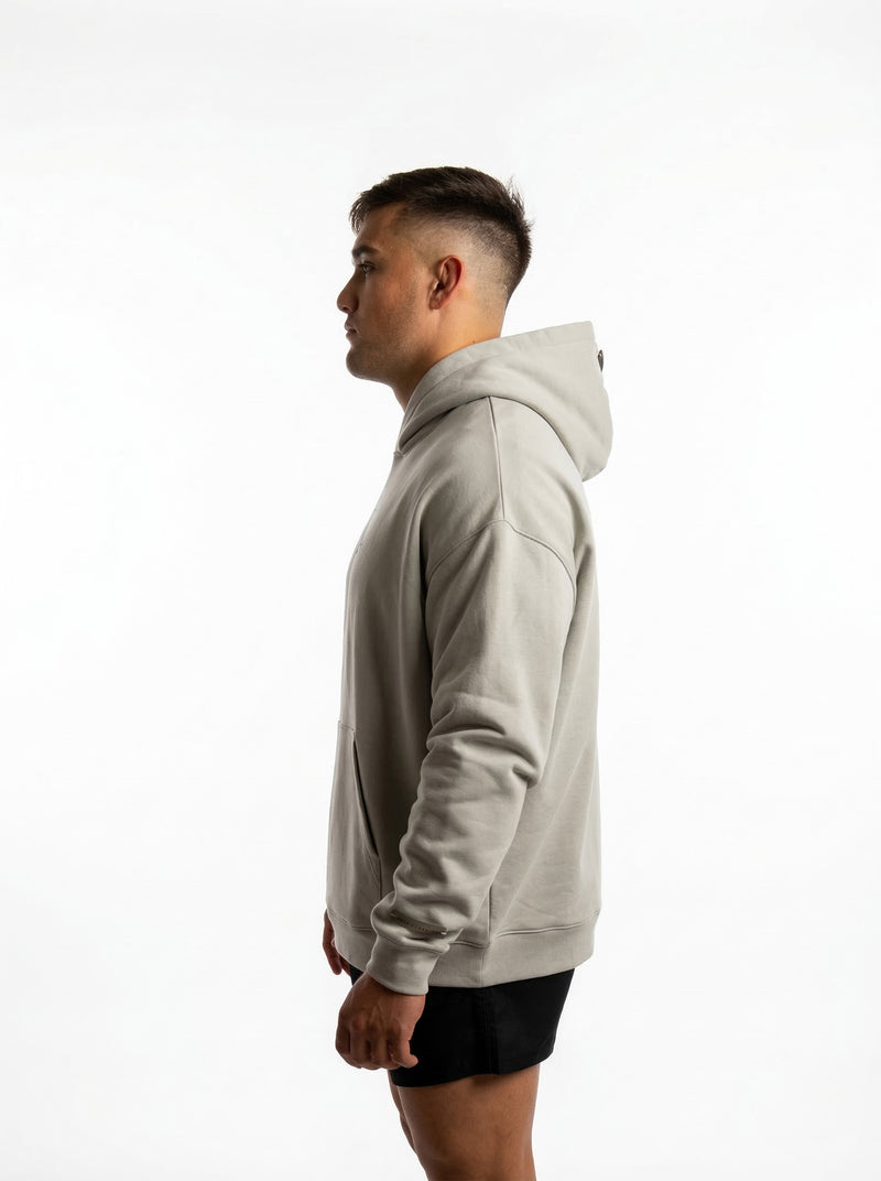 POLERON HOODIE OVERSIZE HOMBRE KAHA LARGO GRIS WAKA