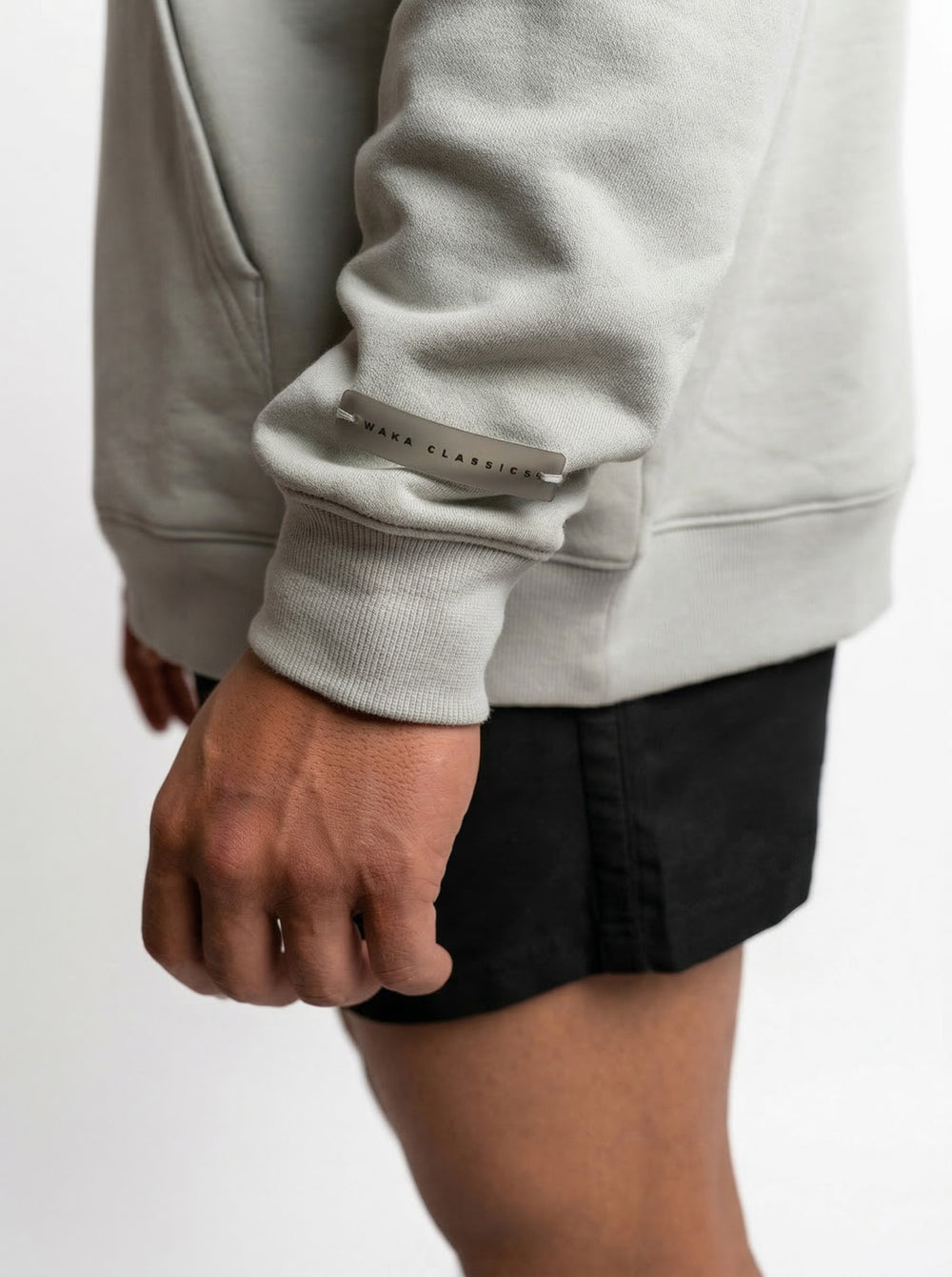 POLERON HOODIE OVERSIZE HOMBRE KAHA LARGO GRIS WAKA